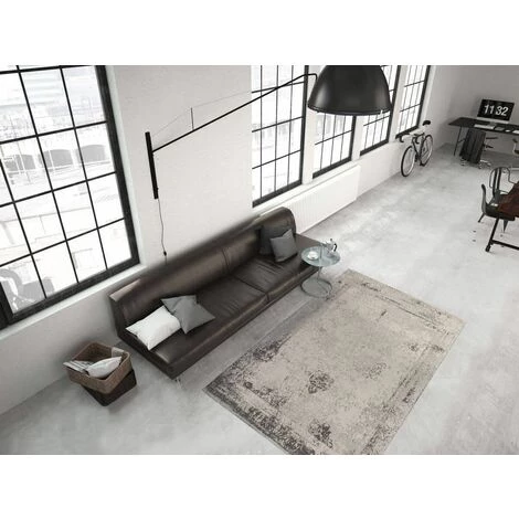 Tapis BOBOCHIC - Tapis Poil Court Rectangulaire ESALA Motif Vintage 80x150 Anthracite - Anthracite 4 Tapis BOBOCHIC - Tapis Poil Court Rectangulaire ESALA Motif Vintage 80x150 Anthracite - Anthracite – Image 2