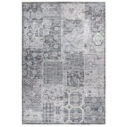 Tapis BOBOCHIC - Tapis Poil Court Rectangulaire FRIDA Motif Vintage 200x290 Gris - Gris