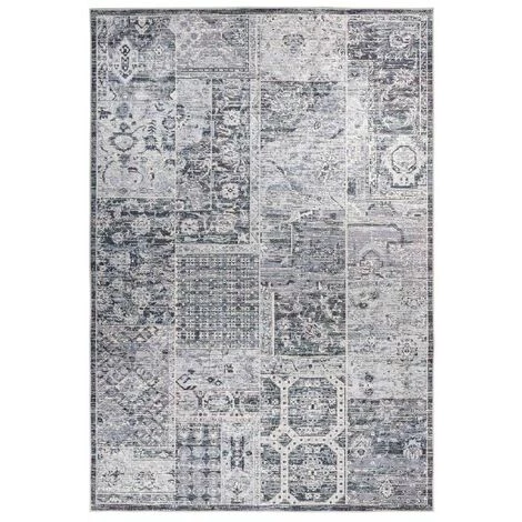 Tapis BOBOCHIC - Tapis Poil Court Rectangulaire FRIDA Motif Vintage 200x290 Gris - Gris 3 Tapis BOBOCHIC - Tapis Poil Court Rectangulaire FRIDA Motif Vintage 200x290 Gris - Gris