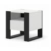 Table De Chevet BOBOCHIC - Chevet 1 Tiroir MONDI Blanc Et Noir - Blanc Et Noir -BOBOCHIC Soldes 2022 49918818 1