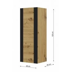 Rangement Vitrine BOBOCHIC - Rangement 1 Porte 48 Cm MONDI Chêne Et Noir - Chêne Et Noir -BOBOCHIC Soldes 2022 49918820 3