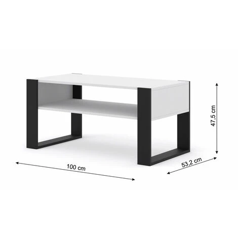 Tables Basses BOBOCHIC - Table Basse MONDI Blanc Et Noir - Blanc Et Noir 4 Tables Basses BOBOCHIC - Table Basse MONDI Blanc Et Noir - Blanc Et Noir – Image 2