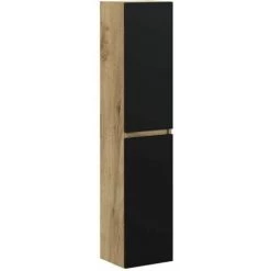 BOBOCHIC Colonne De Salle De Bain 140 Cm AKELA Chêne Et Noir - Noir