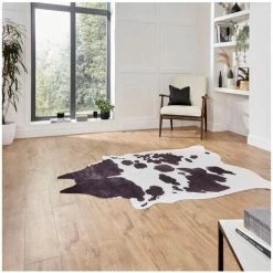 Tapis BOBOCHIC - Tapis Poils Courts SAFARI Motif Animalier 130x155 Noir + Blanc - Noir + Blanc -BOBOCHIC Soldes 2022 50681721 3