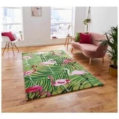 Tapis BOBOCHIC - Tapis Poils Courts TROPIQUE Motif Flamants Roses 80x150 Rose - Rose -BOBOCHIC Soldes 2022 50681726 2