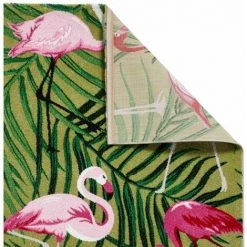Tapis BOBOCHIC - Tapis Poils Courts TROPIQUE Motif Flamants Roses 80x150 Rose - Rose -BOBOCHIC Soldes 2022 50681726 3