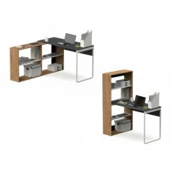 Bureau BOBOCHIC - Bureau Modulable HUGO Chêne Et Gris Anthracite - Chêne Et Gris Anthracite -BOBOCHIC Soldes 2022 50837049 3