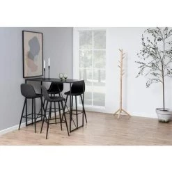 Tabouret De Bar BOBOCHIC - Tabouret De Bar 73 Cm LUTEA Pieds Métal Noir Anthracite - Anthracite -BOBOCHIC Soldes 2022 51133216 3