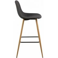 Tabouret De Bar BOBOCHIC - Tabouret De Bar 73 Cm LUTEA Pieds Bois Anthracite - Anthracite -BOBOCHIC Soldes 2022 51135610 5