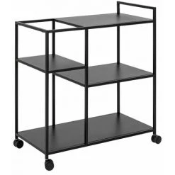 Bout De Canapé BOBOCHIC - Meuble D'appoint AUBIN Sur Roulettes Noir - Noir -BOBOCHIC Soldes 2022 52517989 5