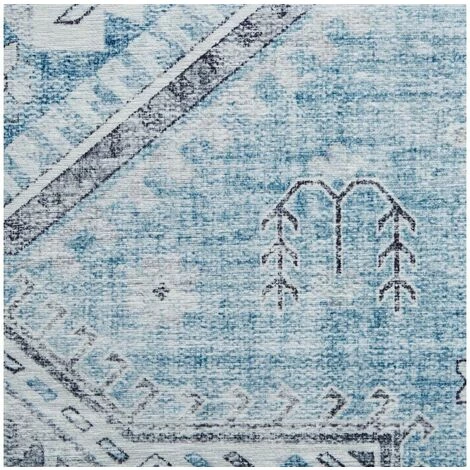 Tapis BOBOCHIC - Tapis Tissé HERMA Motif Orientale 60x225 Bleu - Bleu 7 Tapis BOBOCHIC - Tapis Tissé HERMA Motif Orientale 60x225 Bleu - Bleu – Image 5