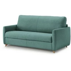 Canapé Droit Convertible BOBOCHIC - Canapé Droit Convertible MATY Ouverture Express Bleu Canard - Bleu Canard