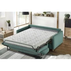 Canapé Droit Convertible BOBOCHIC - Canapé Droit Convertible MATY Ouverture Express Bleu Canard - Bleu Canard -BOBOCHIC Soldes 2022 53094463 3