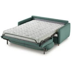 Canapé Droit Convertible BOBOCHIC - Canapé Droit Convertible MATY Ouverture Express Bleu Canard - Bleu Canard -BOBOCHIC Soldes 2022 53094463 4