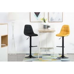 Tabouret De Bar BOBOCHIC - Lot De 2 Tabourets LYSI Métal Noir H.115cm Anthracite - Anthracite -BOBOCHIC Soldes 2022 53102179 4