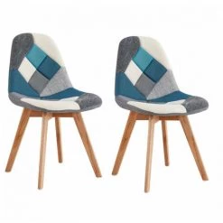 Chaise Et Fauteuil De Table BOBOCHIC - Lot De 2 Chaises MARIUS Tissu Patchwork Multicolore Multicolore - Multicolore