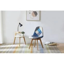 Chaise Et Fauteuil De Table BOBOCHIC - Lot De 2 Chaises MARIUS Tissu Patchwork Multicolore Multicolore - Multicolore -BOBOCHIC Soldes 2022 53278428 3