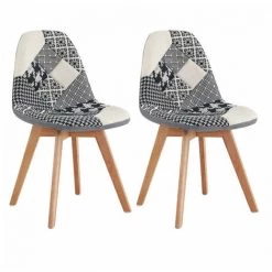 Chaise Et Fauteuil De Table BOBOCHIC - Lot De 2 Chaises MARIUS Tissu Patchwork Multicolore Multicolore 3 - Multicolore 3