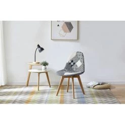 Chaise Et Fauteuil De Table BOBOCHIC - Lot De 2 Chaises MARIUS Tissu Patchwork Multicolore Multicolore 3 - Multicolore 3 -BOBOCHIC Soldes 2022 53278429 3