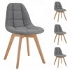 Chaise Et Fauteuil De Table BOBOCHIC - Lot De 4 Chaises MARIUS Tissu Gris - Gris -BOBOCHIC Soldes 2022 53278432 1