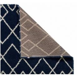 Tapis BOBOCHIC - Tapis Poils Shaggy AMELIA Motif Graphique 120x170 Bleu Marine - Bleu Marine -BOBOCHIC Soldes 2022 54581435 4