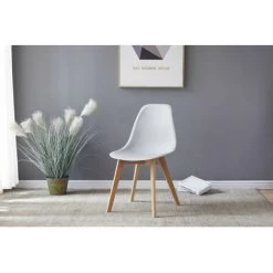 Chaise Et Fauteuil De Table BOBOCHIC - Lot De 4 Chaises De Table ENKE Blanc - Blanc -BOBOCHIC Soldes 2022 54727550 3