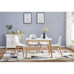 Chaise Et Fauteuil De Table BOBOCHIC - Lot De 4 Chaises De Table ENKE Blanc - Blanc -BOBOCHIC Soldes 2022 54727550 5