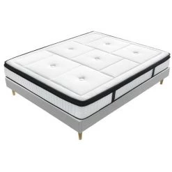 Lit BOBOCHIC - Sommier En Kit GABY Avec Lattes Massives 90x190 Gris - Gris