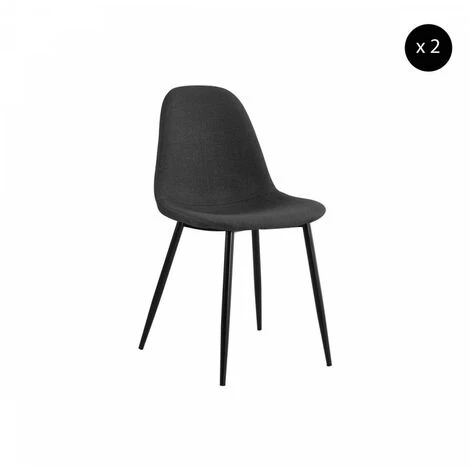 Chaise Et Fauteuil De Table BOBOCHIC - Lot De 2 Chaises De Table APLO Tissu Métal Noir Anthracite - Anthracite 3 Chaise Et Fauteuil De Table BOBOCHIC - Lot De 2 Chaises De Table APLO Tissu Métal Noir Anthracite - Anthracite