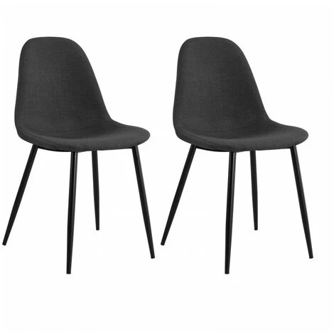 Chaise Et Fauteuil De Table BOBOCHIC - Lot De 2 Chaises De Table APLO Tissu Métal Noir Anthracite - Anthracite 4 Chaise Et Fauteuil De Table BOBOCHIC - Lot De 2 Chaises De Table APLO Tissu Métal Noir Anthracite - Anthracite – Image 2