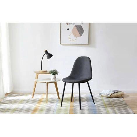 Chaise Et Fauteuil De Table BOBOCHIC - Lot De 2 Chaises De Table APLO Tissu Métal Noir Anthracite - Anthracite 7 Chaise Et Fauteuil De Table BOBOCHIC - Lot De 2 Chaises De Table APLO Tissu Métal Noir Anthracite - Anthracite – Image 5