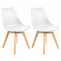 Chaise Et Fauteuil De Table BOBOCHIC - Lot De 2 Chaises De Table MIKO Blanc - Blanc