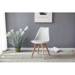 Chaise Et Fauteuil De Table BOBOCHIC - Lot De 2 Chaises De Table MIKO Blanc - Blanc -BOBOCHIC Soldes 2022 55659323 3