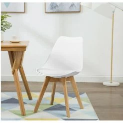 Chaise Et Fauteuil De Table BOBOCHIC - Lot De 2 Chaises De Table MIKO Blanc - Blanc -BOBOCHIC Soldes 2022 55659323 4