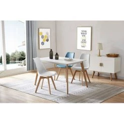Chaise Et Fauteuil De Table BOBOCHIC - Lot De 2 Chaises De Table MIKO Blanc - Blanc -BOBOCHIC Soldes 2022 55659323 5