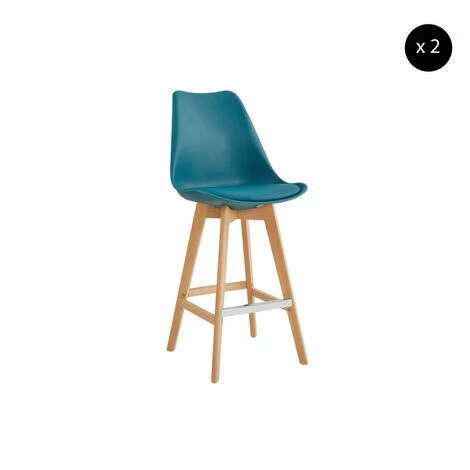 Tabouret De Bar BOBOCHIC - Lot De 2 Tabourets De Bar H 106cm MIKADO Bleu Canard - Bleu Canard 3 Tabouret De Bar BOBOCHIC - Lot De 2 Tabourets De Bar H 106cm MIKADO Bleu Canard - Bleu Canard
