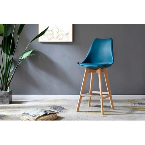 Tabouret De Bar BOBOCHIC - Lot De 2 Tabourets De Bar H 106cm MIKADO Bleu Canard - Bleu Canard 5 Tabouret De Bar BOBOCHIC - Lot De 2 Tabourets De Bar H 106cm MIKADO Bleu Canard - Bleu Canard – Image 3