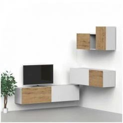 Meubles TV BOBOCHIC - Ensemble Meuble TV Suspendu 180 Cm NOVA Imitation Chêne Et Blanc Avec étagère - Blanc Et Chêne 11 Meubles TV BOBOCHIC - Ensemble Meuble TV Suspendu 180 Cm NOVA Imitation Chêne Et Blanc Avec étagère - Blanc Et Chêne -BOBOCHIC Soldes 2022 56112558 5