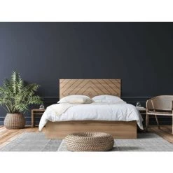 Lit Coffre BOBOCHIC - Lit Coffre ALVANA Chêne Et Noir 140x190 - Chêne Et Noir -BOBOCHIC Soldes 2022 56112607 3