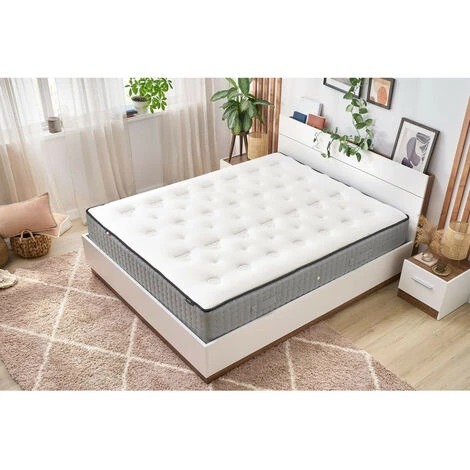 Matelas BOBOCHIC - Matelas JOSEPHINE 30 Cm 672 Ressorts Ensachés + Latex + Mémoire De Forme 140x190 - Blanc 5 Matelas BOBOCHIC - Matelas JOSEPHINE 30 Cm 672 Ressorts Ensachés + Latex + Mémoire De Forme 140x190 - Blanc – Image 3