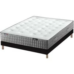 Ensemble Literie BOBOCHIC - Ensemble Matelas 30 Cm 672 Ressorts Ensachés + Sommier Tapissier 140x190