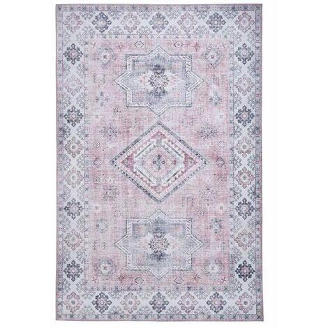 Tapis BOBOCHIC - Tapis Tissé HERMA Motif Orientale 60x225 Rose - Rose 3 Tapis BOBOCHIC - Tapis Tissé HERMA Motif Orientale 60x225 Rose - Rose