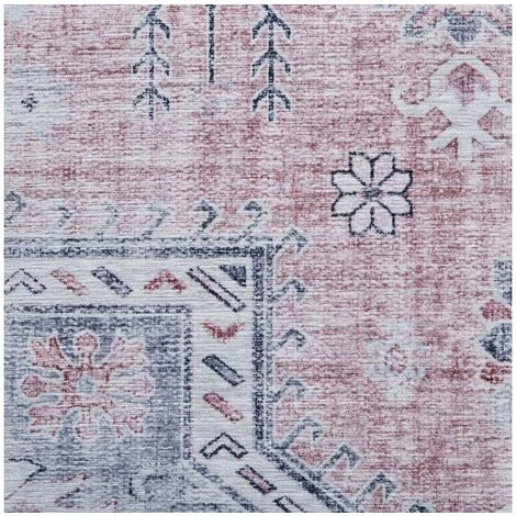Tapis BOBOCHIC - Tapis Tissé HERMA Motif Orientale 60x225 Rose - Rose 7 Tapis BOBOCHIC - Tapis Tissé HERMA Motif Orientale 60x225 Rose - Rose – Image 5