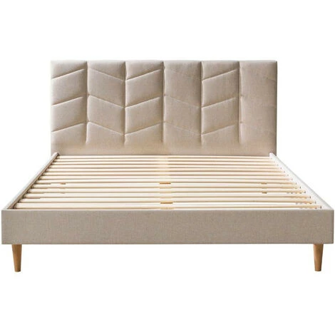 Structure De Lit Avec Lattes BOBOCHIC - Lit 180 X 200 Cm BELLEVILLE Avec Lattes Massives 180x200 Beige - Beige 3 Structure De Lit Avec Lattes BOBOCHIC - Lit 180 X 200 Cm BELLEVILLE Avec Lattes Massives 180x200 Beige - Beige