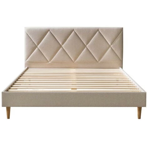 Structure De Lit Avec Lattes BOBOCHIC - Lit 180 X 200 Cm PANTHEON Avec Lattes Massives 180x200 Beige - Beige 3 Structure De Lit Avec Lattes BOBOCHIC - Lit 180 X 200 Cm PANTHEON Avec Lattes Massives 180x200 Beige - Beige