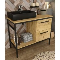 BOBOCHIC Meuble De Salle De Bain 100 Cm TAMBAK - Chêne 9 BOBOCHIC Meuble De Salle De Bain 100 Cm TAMBAK - Chêne -BOBOCHIC Soldes 2022 60349360 3