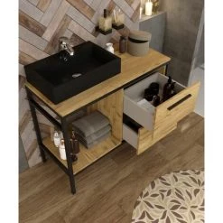 BOBOCHIC Meuble De Salle De Bain 100 Cm TAMBAK - Chêne 10 BOBOCHIC Meuble De Salle De Bain 100 Cm TAMBAK - Chêne -BOBOCHIC Soldes 2022 60349360 4