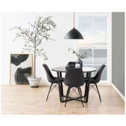 Table à Manger BOBOCHIC - Table à Manger D110 Cm AMBRE Imitation Marbre - Noir -BOBOCHIC Soldes 2022 60349361 3