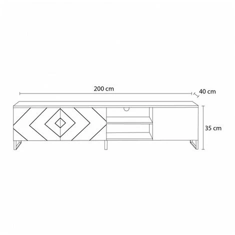 Meubles TV BOBOCHIC - Meuble TV 200 Cm ALVANA Chêne Et Noir - Chêne Et Noir 7 Meubles TV BOBOCHIC - Meuble TV 200 Cm ALVANA Chêne Et Noir - Chêne Et Noir – Image 5