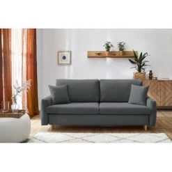 Canapé Droit Convertible BOBOCHIC - Canapé Droit Convertible Coffre LYSE Gris Anthracite - Gris Anthracite -BOBOCHIC Soldes 2022 60938424 4